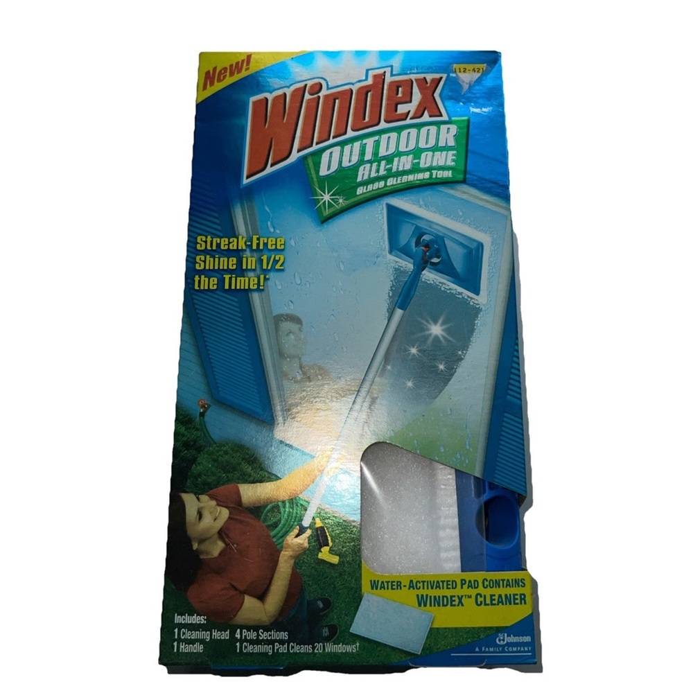 RARE NEW Windex Outdoor All-In-One Glass and Window Cleaner Tool Starter Kit Box